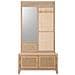 Sgabello Da Mobile Da Ingresso In Legno E Rete Marrone 90x8x181h-90x39x46h - Foto miniatura 2