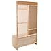 Sgabello Da Mobile Da Ingresso In Legno E Rete Marrone 90x8x181h-90x39x46h - Foto miniatura 4
