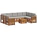 Set divani con cuscino 10 pcs Grigio Naturale e Chiaro - Foto miniatura 1