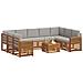 Set divani con cuscino 10 pcs Grigio Naturale e Chiaro - Foto miniatura 3
