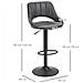 Set 2 Sgabelli Da Bar Con Altezza Regolabile E Poggiapiedi, In Similpelle E Metallo, 44x49x90-110cm Nero - Foto miniatura 2