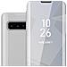 Custodia Compatibile Con Samsung Galaxy S10 In Agata Argento - Clear View Specchio Coperchio Protettivo Con Funzione Di Supporto Protezione A 360 Gradi - Foto miniatura 1