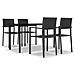 Set Mobili Da Pranzo Per Giardino 5 Pz Nero - Foto miniatura 2
