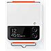 Cover In Silicone Ef-gf721twegww Con Strap Per Galaxy Z Flip4 Sm-f721b Bianco Arancione - Foto miniatura 1