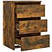Comodino Rovere Fumo 40x35x62,5 Cm In Legno Multistrato - Foto miniatura 4