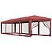 Tenda Per Feste Con 10 Pareti Laterali In Rete Rosso 3x12m Hdpe - Foto miniatura 2