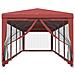 Tenda Per Feste Con 10 Pareti Laterali In Rete Rosso 3x12m Hdpe - Foto miniatura 3