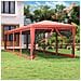 Tenda Per Feste Con 10 Pareti Laterali In Rete Rosso 3x12m Hdpe - Foto miniatura 1