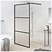 Parete Doccia Walk In 100x195 Cm In Vetro Smerigliato Esg Nero - Foto miniatura 1