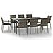 Set Salotto Giardino Con Cuscini 9 Pz Nero E Grigio Polyrattan - Foto miniatura 2