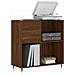 Mobile Porta Dischi Rovere Marrone 84,5x38x89 Legno Multistrato - Foto miniatura 2