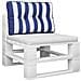 Cuscino Per Pallet Strisce Bianche E Blu 50x40x12 Cm In Tessuto - Foto miniatura 3