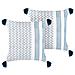 Set Di 2 Cuscini Tilia Cotone 45 X 45 Cm Blu Trama Geometrica - Foto miniatura 5