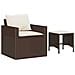 Set Divano Da Giardino 4 Pz Con Cuscini Marrone In Polyrattan - Foto miniatura 2