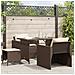 Set Divano Da Giardino 4 Pz Con Cuscini Marrone In Polyrattan - Foto miniatura 8