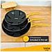 Briebe Gold Titanium Set 3 Padelle Antiaderenti Induzione Titanio 18-20-24cm, Alluminio Forgiato  Nero - Foto miniatura 7
