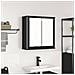 Pensile da Bagno con Specchio Rovere Nero 60x21x60 cm - Foto miniatura 1