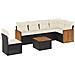 Set Divani Da Giardino Con Cuscini 7pz Nero Polyrattan - Foto miniatura 2