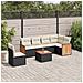 Set Divani Da Giardino Con Cuscini 7pz Nero Polyrattan - Foto miniatura 1