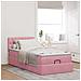 Struttura Letto Pouf Con Materasso Rosa 80x200 Cm Velluto - Foto miniatura 3