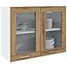 Pensile con Vetro “Lyon” Rovere Artigianale 80x31x60 cm - Foto miniatura 4