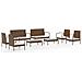 Set Divani Da Giardino 8 Pz Con Cuscini In Polyrattan Marrone - Foto miniatura 1
