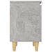 Comodino Con Gambe In Legno Massello Grigio Cemento 40x30x50 Cm - Foto miniatura 6