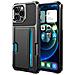 Custodia Nera Per Iphone 14 Con Porta Carte, Cover Protettiva Antiurto Compatibile Con Iphone 14 Iphone14 - Foto miniatura 2