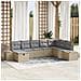 Set Divano da Giardino 8 Pezzi con Cuscini Beige Rattan Sintetico - Foto miniatura 2