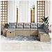 Set Divano da Giardino 8 Pezzi con Cuscini Beige Rattan Sintetico - Foto miniatura 3