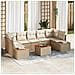 Set Divano Giardino 8 Pezzi con Cuscini Beige Poly Rattan Acacia - Foto miniatura 2