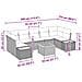 Set Divano Giardino 8 Pezzi con Cuscini Beige Poly Rattan Acacia - Foto miniatura 9