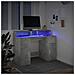 Scrivania con Luci LED Grigio Cemento 120x55x91 cm Multistrato - Foto miniatura 5