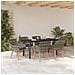 Set da Pranzo per Giardino da 7 Pezzi in Rattan Grigio - Foto miniatura 4