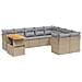 Set Divano da Giardino 10 pz con Cuscini Beige in Polyrattan - Foto miniatura 1