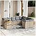 Set Divano da Giardino 10 pz con Cuscini Beige in Polyrattan - Foto miniatura 2