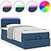 Pouf Letto con Materasso e LED Blu 100x200 cm in Tessuto - Foto miniatura 5