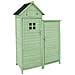 Casetta Da Giardino, 118 X 54 X 173 Cm (lxpxa), Resistente Alle Intemperie, Legno, Verde, Tetto In Pvc (set, 1 Pz., 1xarmadio Per Apparecchiature) - Foto miniatura 3