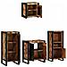 Set di mobili per il bagno 4 pcs Legno massello riciclato - Foto miniatura 3