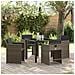 Set da Pranzo per Giardino con cuscino 5 pcs Grigio Poly Rattan - Foto miniatura 2