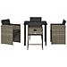 Set da Pranzo per Giardino con cuscino 5 pcs Grigio Poly Rattan - Foto miniatura 7