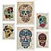 Set Di 6 Stampe Collezione Di Piatti Vintage Skulls Con Collage Estetico Per La Decorazione D'interni A3 & A4 Cornice Bianca - Foto miniatura 1