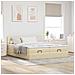 Struttura Letto Pouf con Materassi Crema 160x200 cm in Tessuto - Foto miniatura 3