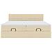 Struttura Letto Pouf con Materassi Crema 160x200 cm in Tessuto - Foto miniatura 7
