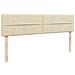 Struttura Letto Pouf con Materassi Crema 160x200 cm in Tessuto - Foto miniatura 9