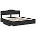 Letto con Contenitore Nero 200 x 200 cm Legno multistrato - Foto miniatura 5