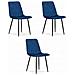 Sedia TURIN - Design ergonomico in velluto blu navy x 3 - Foto miniatura 1