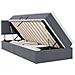 Letto con contenitore e LED Grigio scuro 100 x 200 cm Velluto - Foto miniatura 1