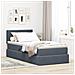 Letto con contenitore e LED Grigio scuro 100 x 200 cm Velluto - Foto miniatura 2