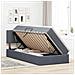 Letto con contenitore e LED Grigio scuro 100 x 200 cm Velluto - Foto miniatura 4